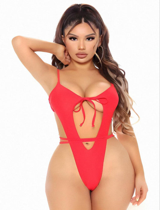 NG Lingerie Kırmızı Dantelli Derin Dekolteli Babydoll